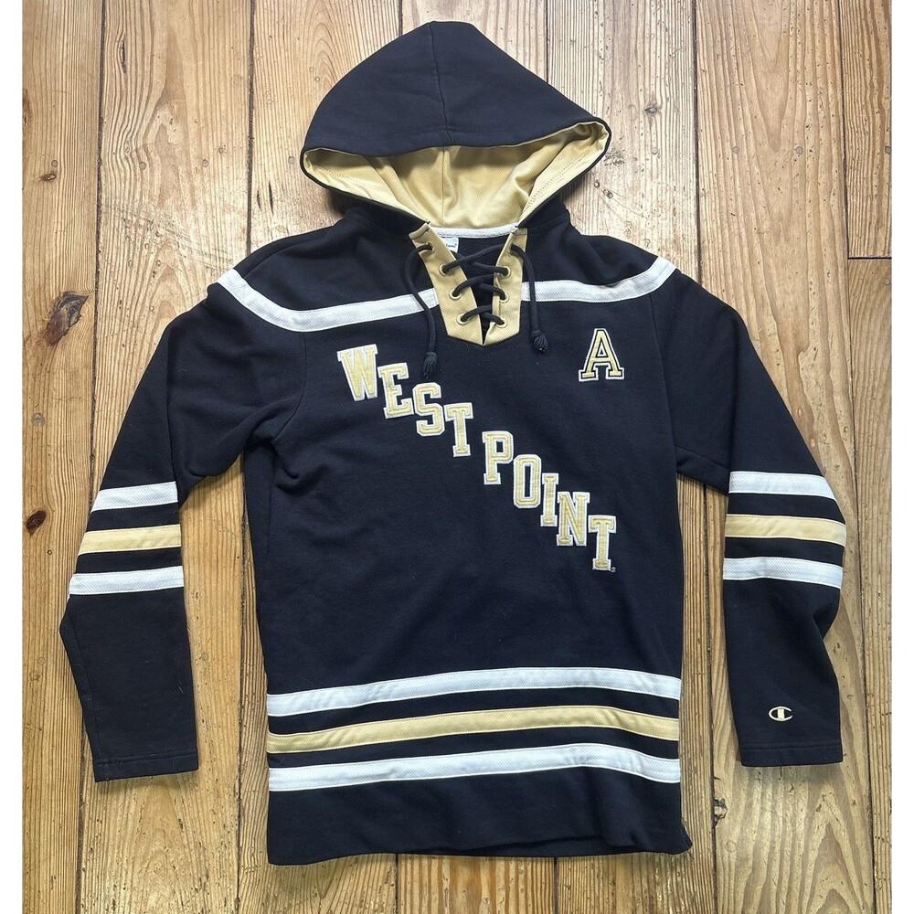 Army West Point Black Knights Sweatshirt Mens M Hockey Lace Up Hoodie Champion